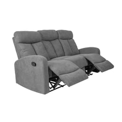 MUEBLES FIOTTI - Sofa Reclinable 3 Puestos Gris Poliester Trudy