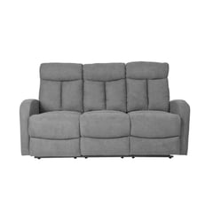 MUEBLES FIOTTI - Sofa Reclinable 3 Puestos Microfibra Trudy Gris