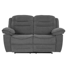 MUEBLES FIOTTI - Sofa Reclinable 2 Puestos Gris Poliester Macario