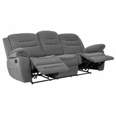 MUEBLES FIOTTI - Sofa Reclinable 3 Puestos Gris Poliester Macario