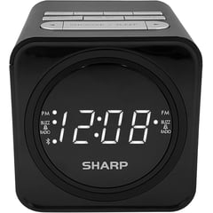 SHARP - Radio Reloj Fm Con Altavoz Bluetooth Puerto De Carga Doble Alarma