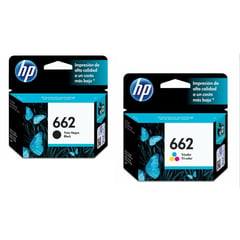 HP - Combo Cartuchos 662 Negro + Tricolor Original