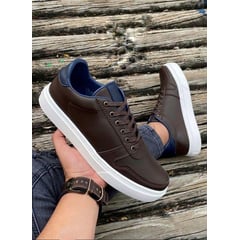 GENERICO - Tenis Casual Cosidos Caballero Zapato Hombre - Marron