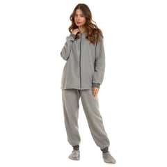 SANTANA - Pijama Mujer Térmica Polar Gris Claro