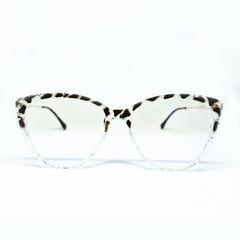 AT NIGHT SUNGLASSES - Marco óptico de lujo At night semi redondas animal print transparente unisex