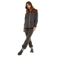 SANTANA - Pijama Mujer Térmica Polar Gris Oscuro