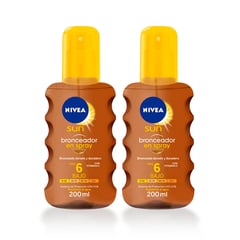 NIVEA - Aceite Bronceador En Spray Fps6, 200 mL X2