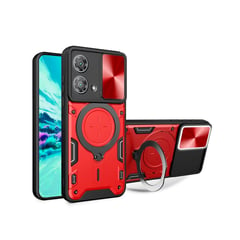 GENERICO - Estuche Protección Cámara Con Soporte Compatible Motorola G84 Rojo