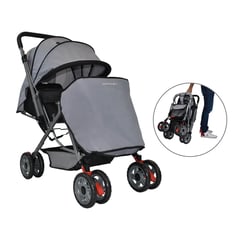 HAPPY BABY - Coche Reversible Bebé Dallas Con Pañalera Gris