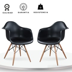 EKONOMODO COLOMBIA - Set x2 silla eames brazos Negro