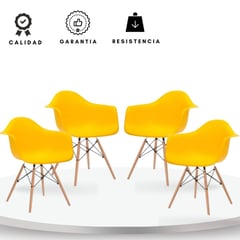 EKONOMODO COLOMBIA - Silla Eames con Brazos Amarillo Set x 4