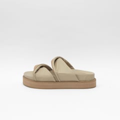 VAL ARUZO - Sandalia mujer Sisi Beige en cuero acolchadas