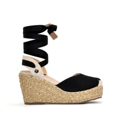 SABATES - Sandalias Plataformas Espadrilles Sábates Caro Negro Bajos