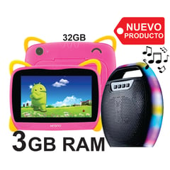 KRONO - Tablet Niños 3GB RAM 16GB Android 7 Pulgadas + Parlante ROSADO