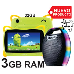 KRONO - Tablet Niños 3GB RAM 16GB Android 7 Pulgadas + Parlante VERDE