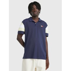 TOMMY HILFIGER - Polo De Mangas Con Rayas Y Corte Amplio Hombre Azul Tommy Jeans