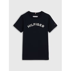 TOMMY HILFIGER - Camiseta De Punto Con Logo Arqueado Niño Azul