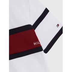 TOMMY HILFIGER - Polo Color Block Con Logo Niño Blanco