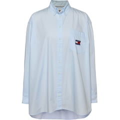 TOMMY HILFIGER - Camisa Oversize Con Parche Mujer Celeste Tommy Jeans