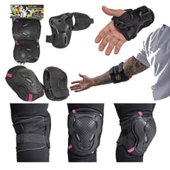 WONDER SPORT - Kit De Protección Deportiva Para Adulto Patinaje Rodilleras Coderas y Muñequeras