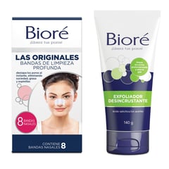 BIORE - PROMOCIÓN Bandas Puntos Negros + Exfoliador Desincrustante 140 gr