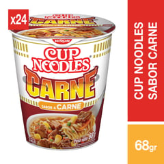 NISSIN - Sopa instantánea Cup Noodles Sabor Carne - 24 uds