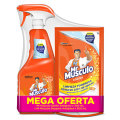 MR MUSCULO - quitagrasa líquido naranja unidad + repuesto, 1000ml
