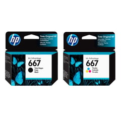 HP - Kit De Cartuchos 667 Negro + Tricolor Original