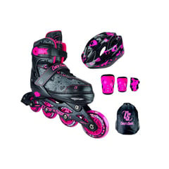 CHICOS - Patines Semiprofesionales Kit Protecciones S Fucsia