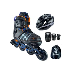 CHICOS - Patines Semiprofesionales Kit Protecciones S Negro