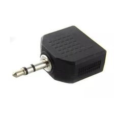 TECHMAN - Adaptador Divisor De Audio Estéreo 2 Jacks 3.5mm A Plug