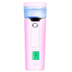 DANKI - Mini Vaporizador Facial Hidratante Power Bank Portatil Pantalla Rosa