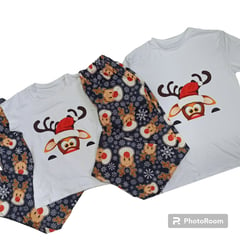 GENERICO - Pijama Navidad Piel de Durazno Reno Asomado para Mujer