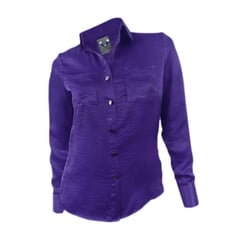 SON DOS - Camisa blusa en seda morada también en tallas grandes mujer