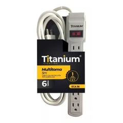 TITANIUM - Multitoma Eléctrica de 6 Conexiones eléctricas x5mt