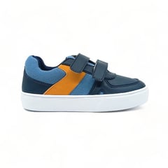 TINY STEPS - Tenis Niños Casuales Terry Azul y Naranja - - Azul