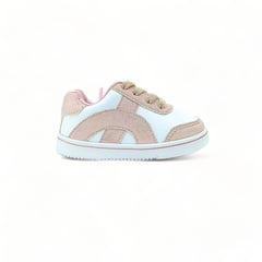 GENERICO - Zapatos Bebés SAM Blanco y Rosado Gliter Tiny Steps - Beige