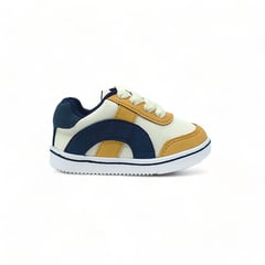 GENERICO - Zapatos Bebés SAM Beige Azul y Oro - Tiny Steps - Beige