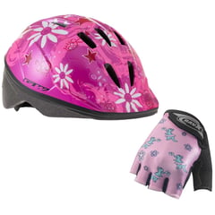 GW - Casco Niña Guante Gel Bicicleta Patines Skate Monopatin