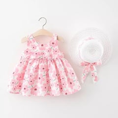 GENERICO - Prendas niñas ropa conjuntos vestido y sombrero niños