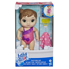 HASBRO - Baby Alive Hora De Baño Con Cabello Castaño