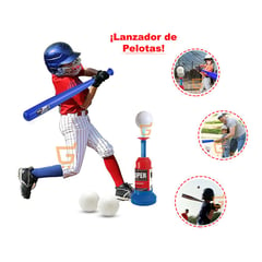 GENERICO - Set De Baseball Beisbol Infantil Bate Pelotas Y Lanzador