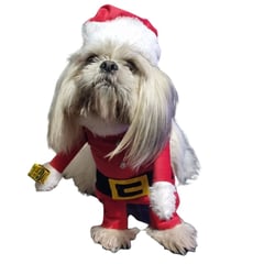 SHENGSHOU - Traje Navideño Para Mascota Perro Gato Papa Noel Talla L