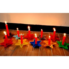 GENERICO - Soporte Porta Velas Navideños Estrellas Día Velitas Packx25