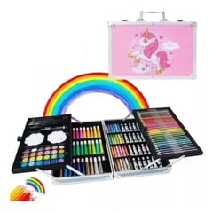 MARKET TOYS - Set Creativo Kit Dibujo Arte Maleta Metalica X 145pcs