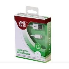 ONE FOR ALL - Cable Micro Usb Redondo Ofa De 1 Metro Blanco