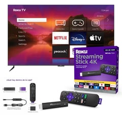 ROKU - Streaming Stick 4k Última Versión Mandos De Voz Negro