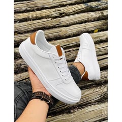 GENERICO - Tenis Caballero Casual Colores Elegante Zapato Hombre-Blanco