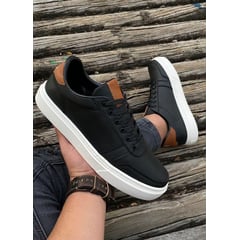 GENERICO - Tenis Caballero Casual Colores Elegante Zapato Hombre-Negro