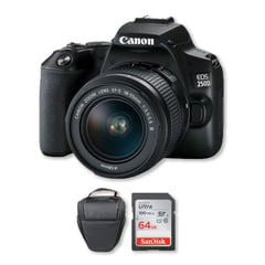 CANON - 250D SL3 4K con lente 18-55mm III Memoria 64Gb Bolso